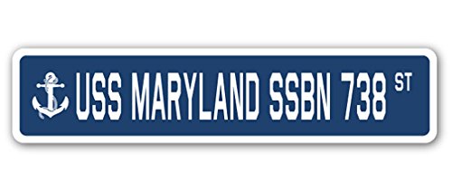 Uss Maryland Ssbn 738 Street Sign Us Navy Ship Veteran Sailor Gift