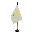 Rhode Island Table Flag 4' X 6' - Us State Of Rhode Island Desk Flag 15 X 10 Cm - Black Plastic Stick And Base - Az Flag