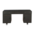 Acme Actaki 3-Drawer Wooden Executive Desk with 2 Doors in Sandy Gray