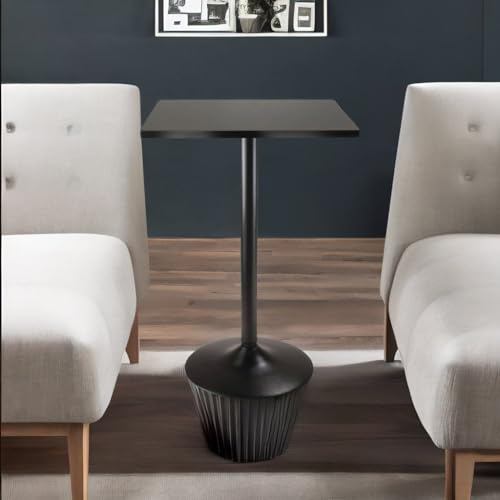 Ergode Compact Wood Obsidian Square Dining Table - Sleek Modern Design, 23.62" x 23.62"