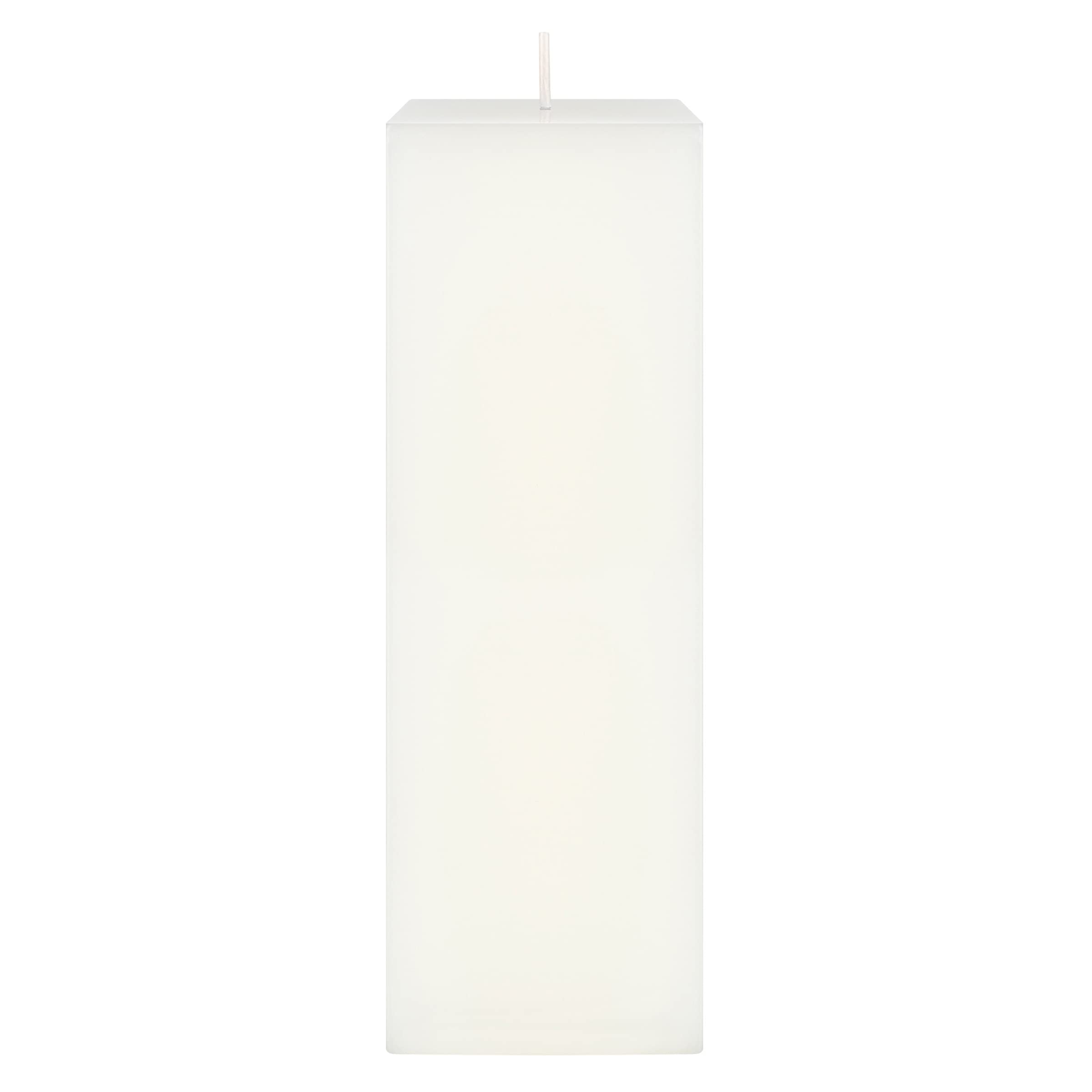Mega Candles 1 pc Unscented White Square Pillar Candle, Hand Poured Premium Wax Candles 3 Inch x 9 Inch, Home D  cor, Wedding Re