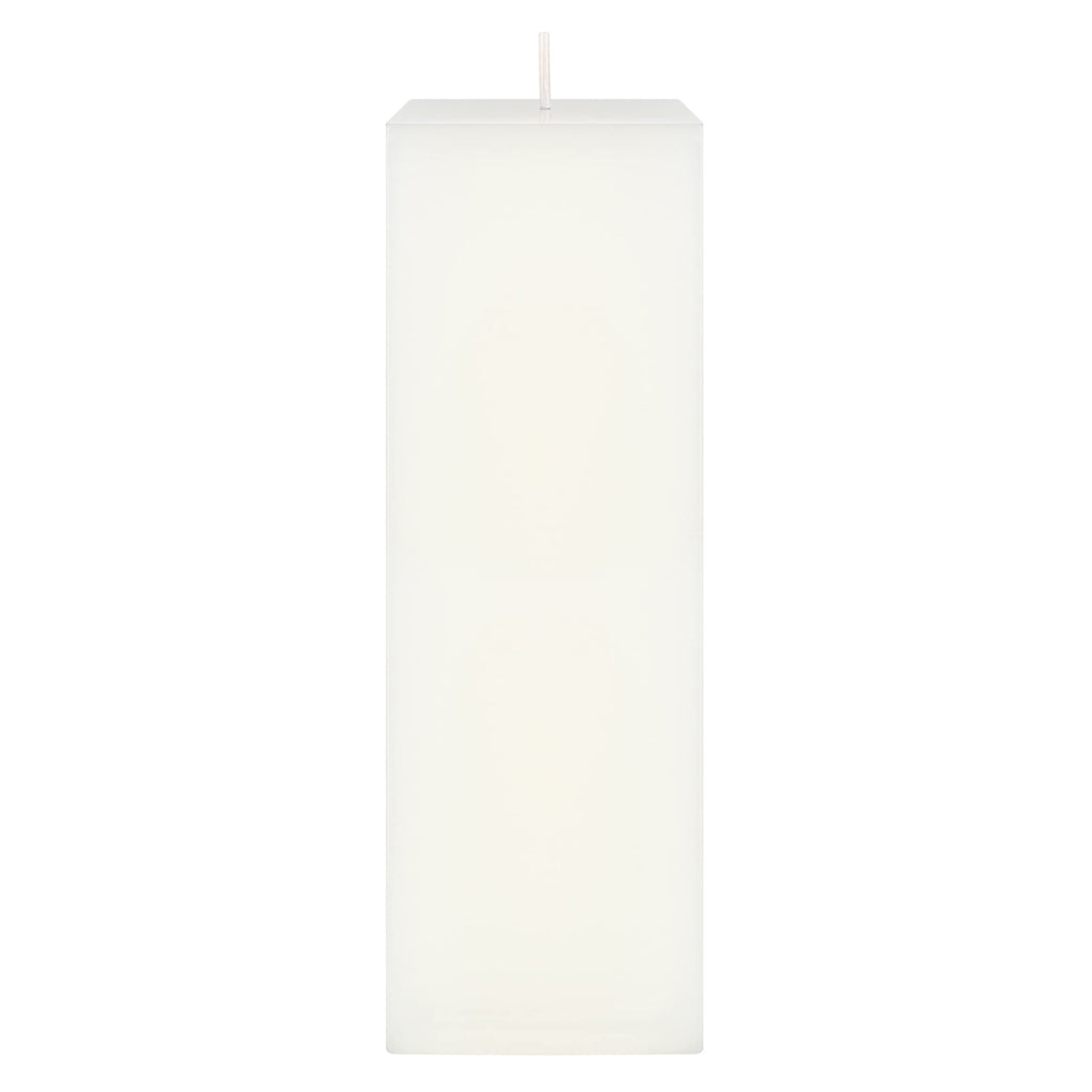Mega Candles 1 pc Unscented White Square Pillar Candle, Hand Poured Premium Wax Candles 3 Inch x 9 Inch, Home D  cor, Wedding Re