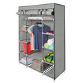 53 Portable Closet Storage Organizer Wardrobe Clothes Rack With Shelves (gray)