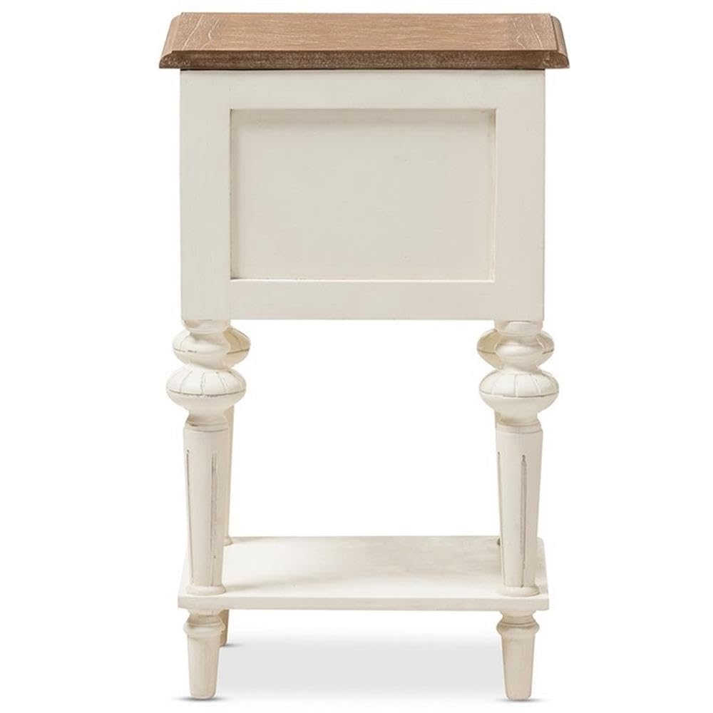 Baxton Studio Marquetterie French Provincial Style Two-Tone 2-Drawer and 1-Shelf Nightstand