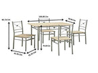 Coaster Home Furnishings 5-Piece Rectangular Dining Set Brushed Silver