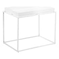 Pangea Home Bixby Framed Tray Modern Metal Side Table In White