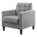 Lilola Home Hale Light Gray Velvet Accent Armchair with Tufting