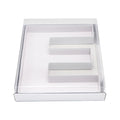 WENPACK 12 Cardboard Letter Shaped Mache Decorative Strawberries Fillable Sweets Candy Box with Clear Lid (White, E)
