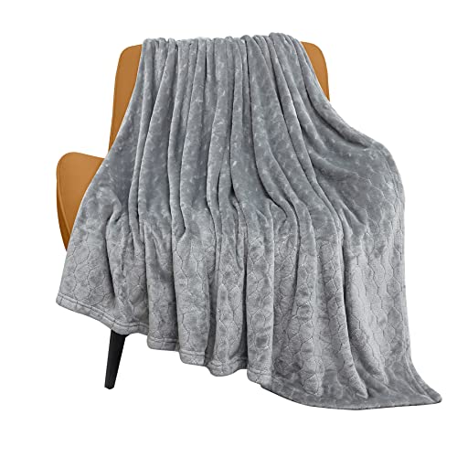 TOONOW Fleece Blanket Super Soft Cozy Throw Blanket 50 x 60, Lightweight Fuzzy Comfy Textured Flannel Blanket Warm Plush Throw B