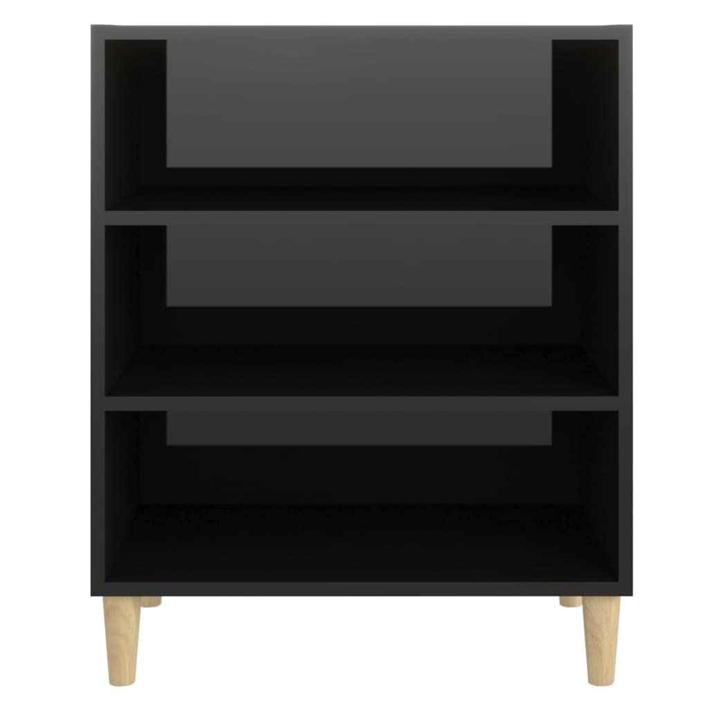 vidaXL Sideboard High Gloss Black 22.4&quot;x14&quot;x28&quot; Chipboard