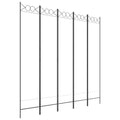 5 Panel Room Divider Privacy Screen for Room Separation White Fabric vidaXL