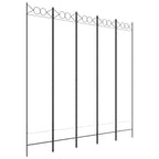 5 Panel Room Divider Privacy Screen for Room Separation White Fabric vidaXL