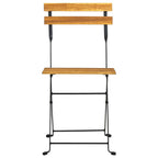 vidaXL 3 Piece Bistro Set - Foldable and Durable Design in Solid Acacia Wood and Sturdy Steel - Ideal for Indoor or Outdoor Dining