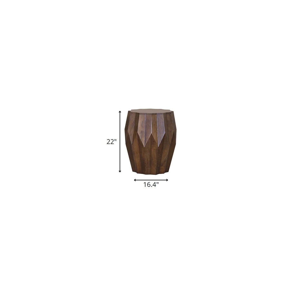 HomeRoots 22' Deep Brown and Dark Brown Solid Wood End Table
