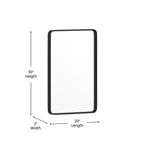 Flash Furniture Janinne Rectangle Wall Mirror - Matte Black Accent Mirror - 20" X 30" Vanity Mirror - For Bathroom, Vanity, Entryway, Dining Room, & Living Room