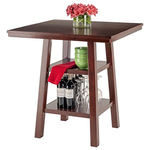Ergode Wood Torrence High Table | Folding Round Table | Oyster Gray Finish | 30' Diameter | Contemporary Design | Slim 3' Depth | Sturdy Solid Wood | Ideal for Small Spaces (94034-VV)