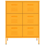 Furniking Drawer Cabinet Mustard Yellow 31.5"x13.8"x40" Steel