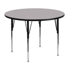 Flash Furniture Wren 48'' Round Oak Thermal Laminate Activity Table - Standard Height Adjustable Legs
