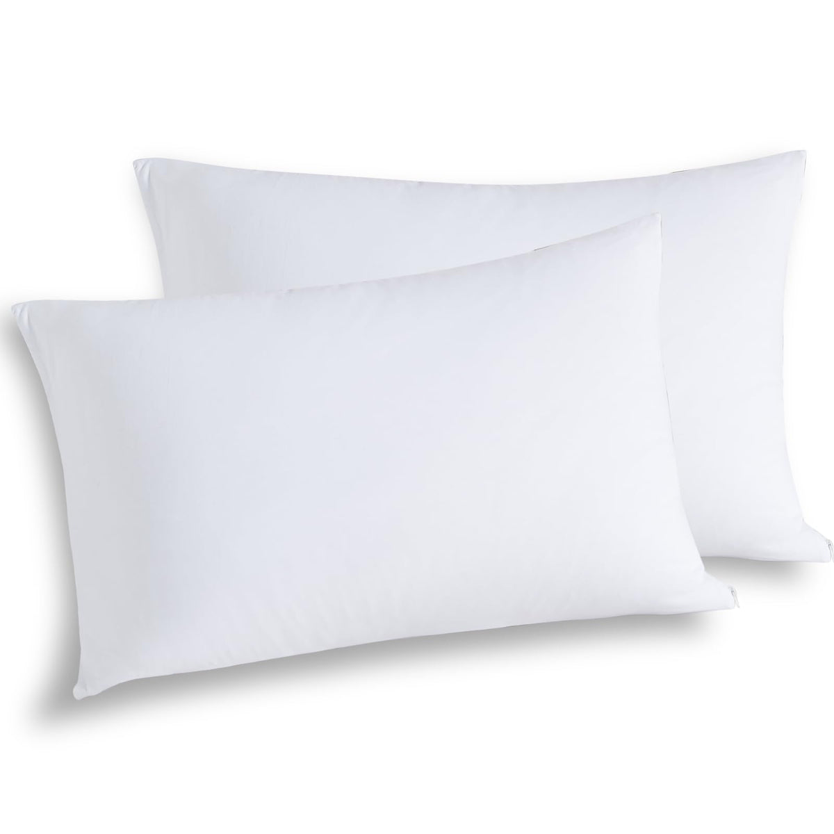 Whatsbedding King Jersey Knit Pillowcases Set Of 2, 100% Cotton Bed Pillow Cases King Size With Zipper,Soft And Breathable, 20