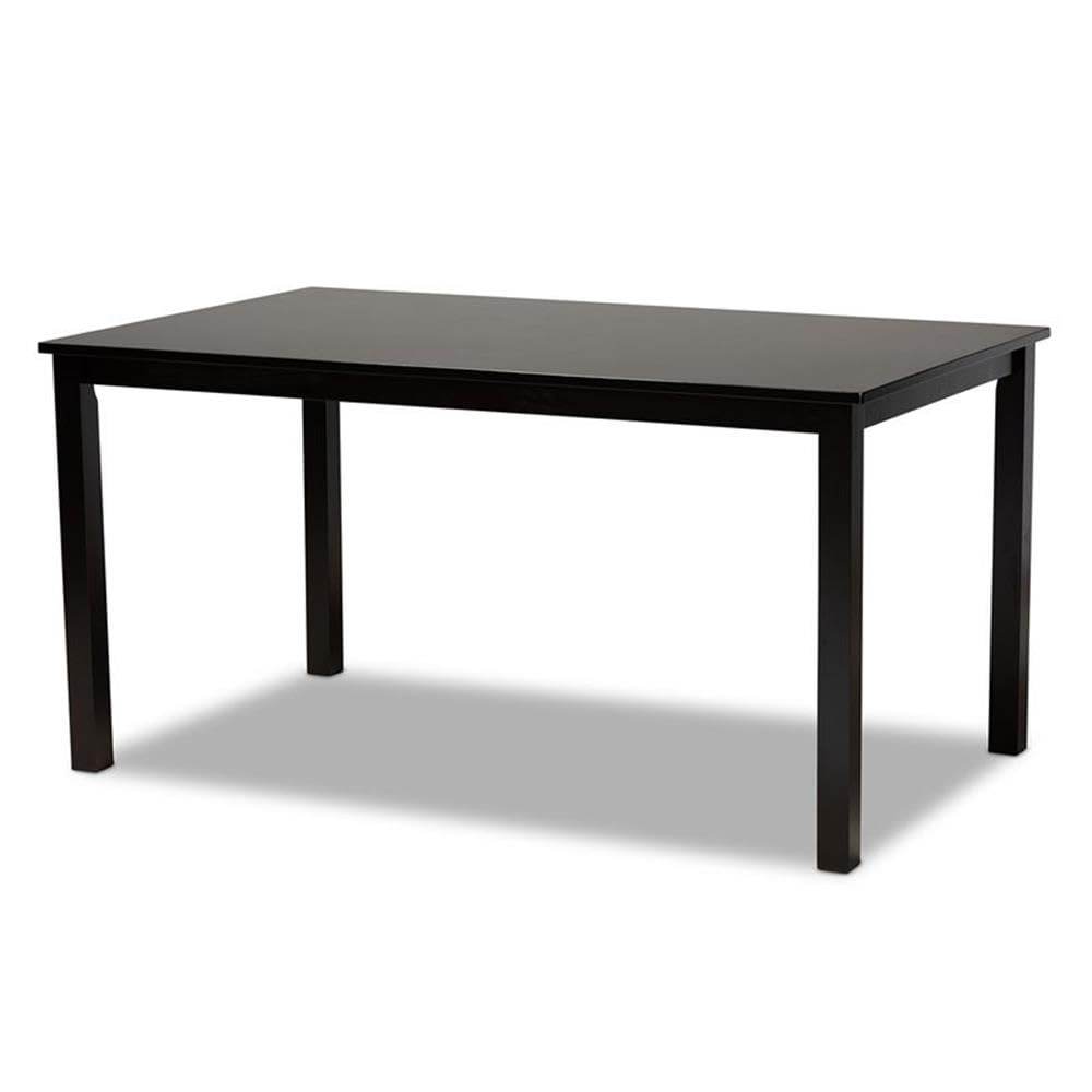 Baxton Studio Reneau Modern and Contemporary Sand Fabric Upholstered Espresso Brown Finished Wood 7-Piece Dining Set