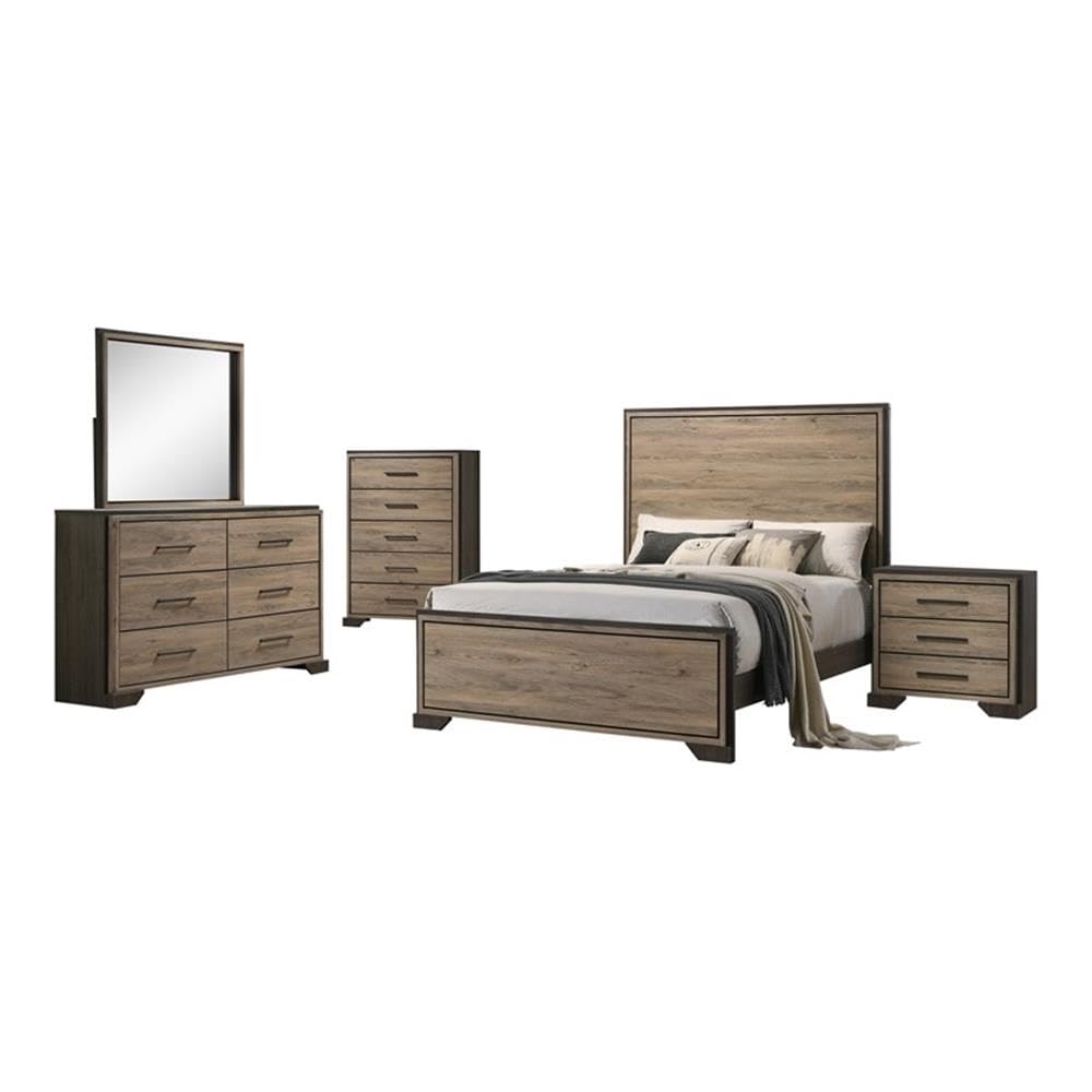 Coaster Baker Queen Bed 5-Piece Set, Light Taupe
