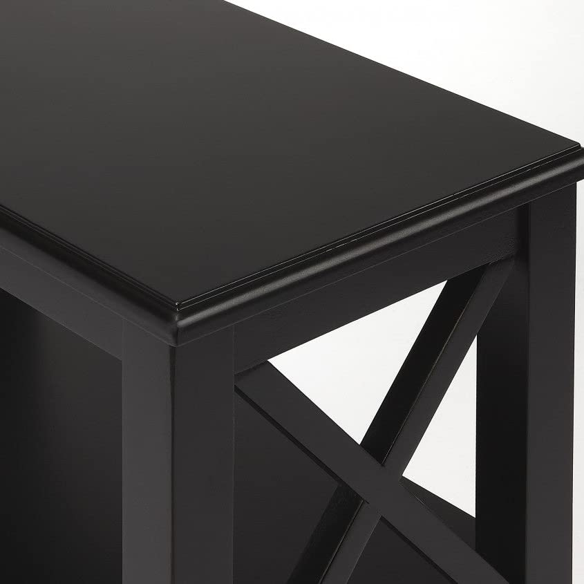 HomeRoots Poplar Hardwood Solids, MDF, Maple Veneer Vance Black Licorice Bookcase