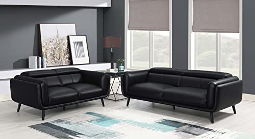 Coaster Home Furnishings Shania 2-Piece Track Arms Living Room Set Black