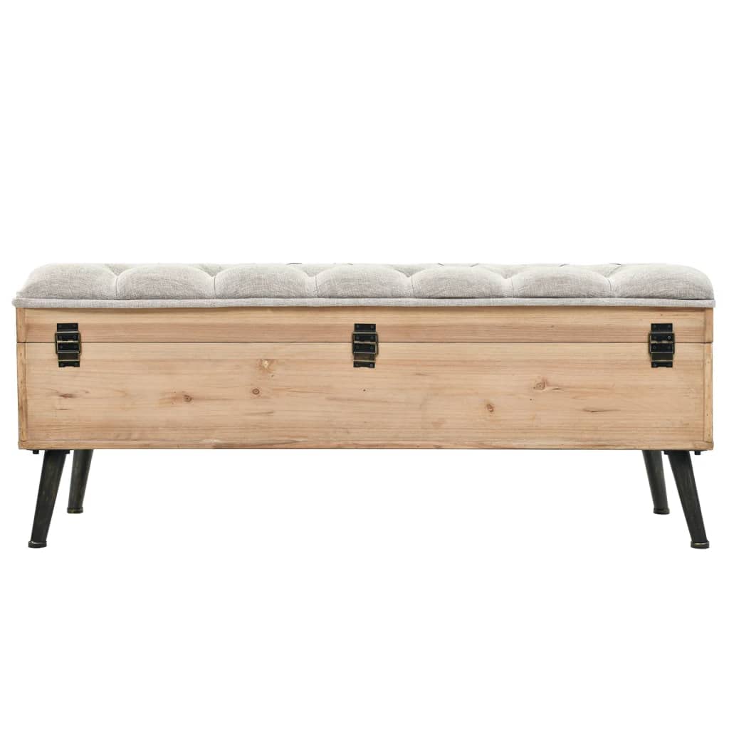 vidaXL Storage Bench - Travelling Trunk Design, 43.3" Solid Wood Fir, Retro Look, Multicolor, Integrated Storage Solution, Durable and Long-Lasting.