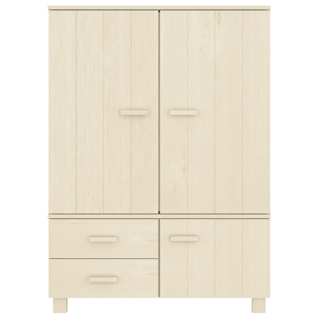 vidaXL Wardrobe, Armoire with Shelves and Drawers, Closet for Bedroom, Free Standing Closet Rack, HAMAR Honey Brown Solid Wood Pine