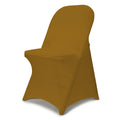 Babenest Spandex Folding Chair Covers - 30Pcs Upgraded Universal Stretch Washable Fitted Chair Slipcovers Protector For Wedding, Holidays, Banquet, Party, Celebration (Gold)