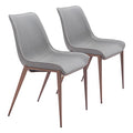 Zuo Magnus Dining Chair Slate Gray & Walnut