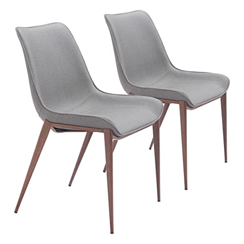 Zuo Magnus Dining Chair Slate Gray & Walnut
