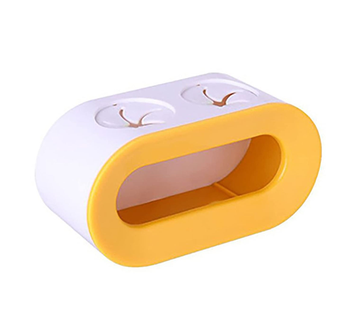 AUGEN Toothbrush Holder Toiletries Toothpaste Holder Bathroom Sets Suction Hooks Tooth Brush Container (Yellow, 03)