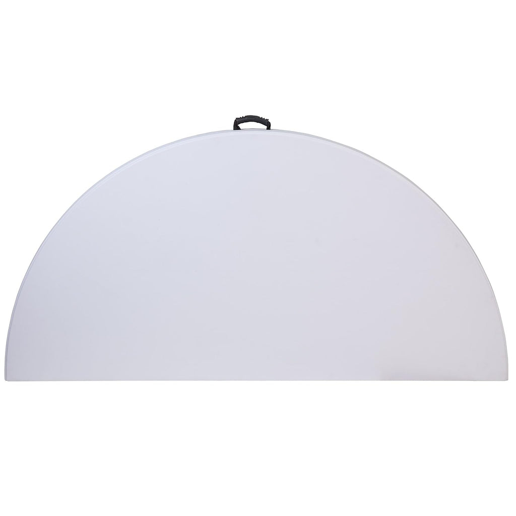 Flash Furniture Kathryn 5.89-Foot Round Bi-Fold Granite White Plastic Banquet And Event Folding Table With Carrying Handle