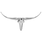 HomeRoots Buffed Aluminum Long Horn Wall Bust - 4" x 47" x 26" - Model 6000354901