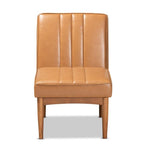 Baxton Studio Daymond Mid-Century Modern Tan Faux Leather Upholstered and Walnut Brown Finished Wood Dining Chair