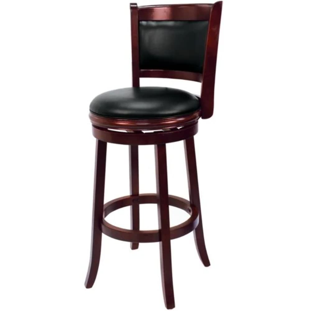 Ram Gameroom Black/English Tudor Backed Swivel Barstool