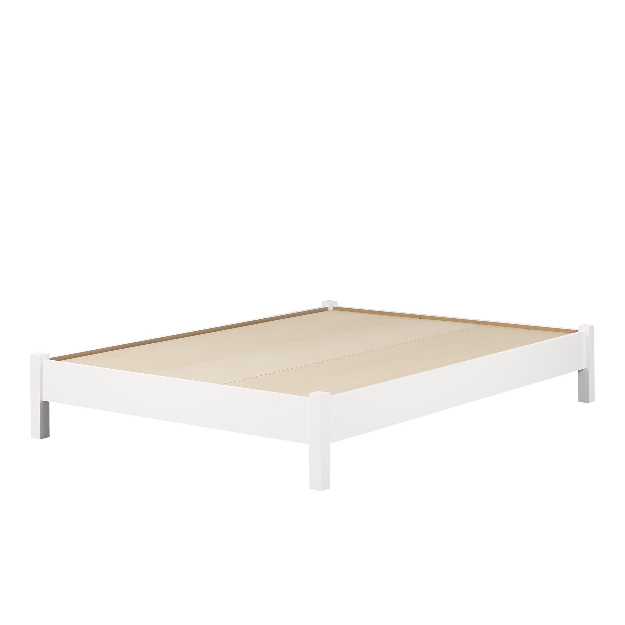 South Shore Munich Platform Bed On Legs Pure White