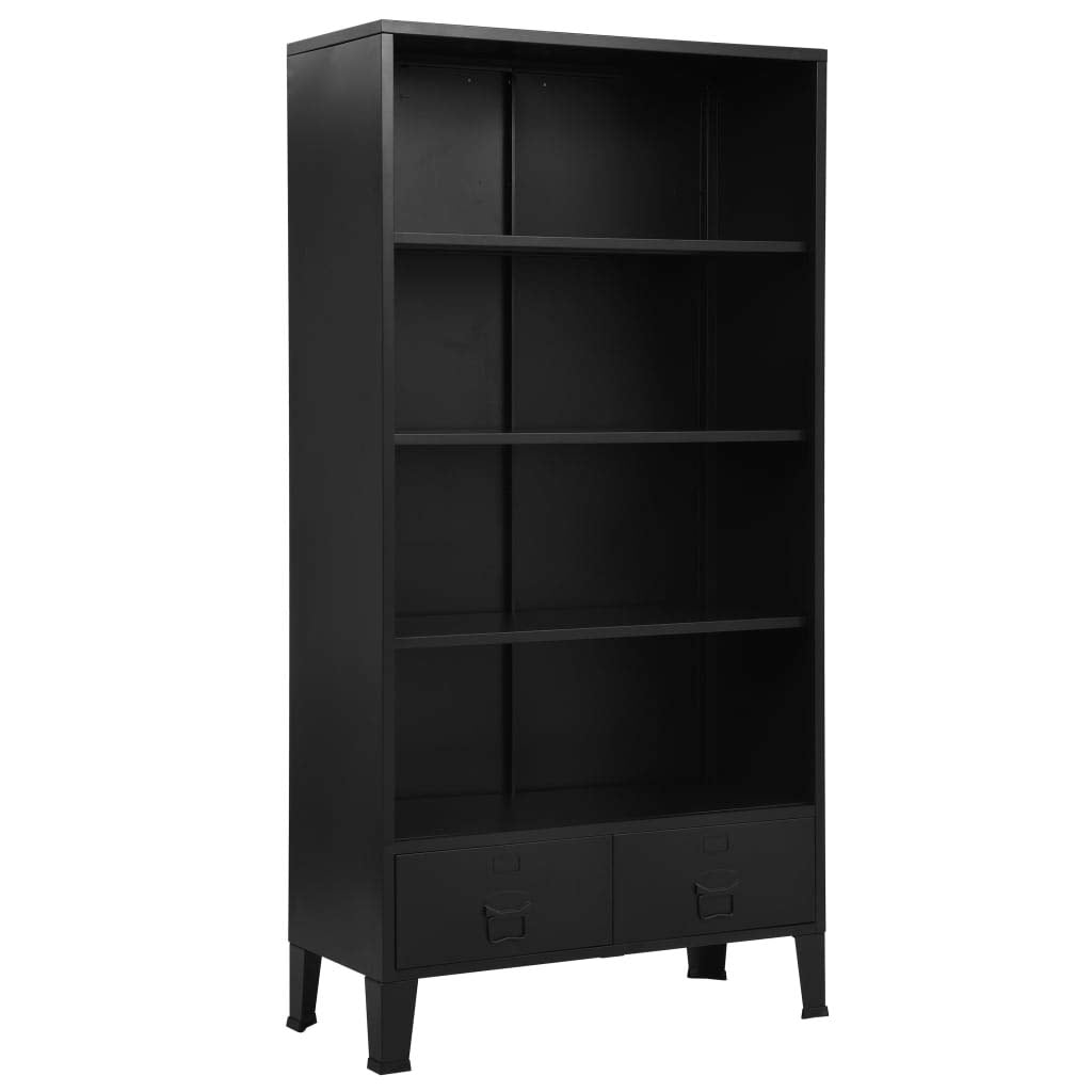 Vidaxl Bookshelf Industrial Black 90X40X180 Cm Steel