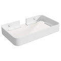 Danpoo 8-Inch Small Wall Shelf, Clear Tempered Glass with Matte White Aluminum Frame - Sleek Floating Bathroom Organizer