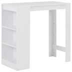Vidaxl Bar Table With Shelf White 43.31"X19.69"X40.55"