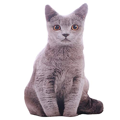 Maomoto 19.6' Cat Shape Throw Pillow Plushie Cushion Pillow Doll 3D Simulation Cat Plush Stuffed Animal Toy For Kids,Sofa Chair
