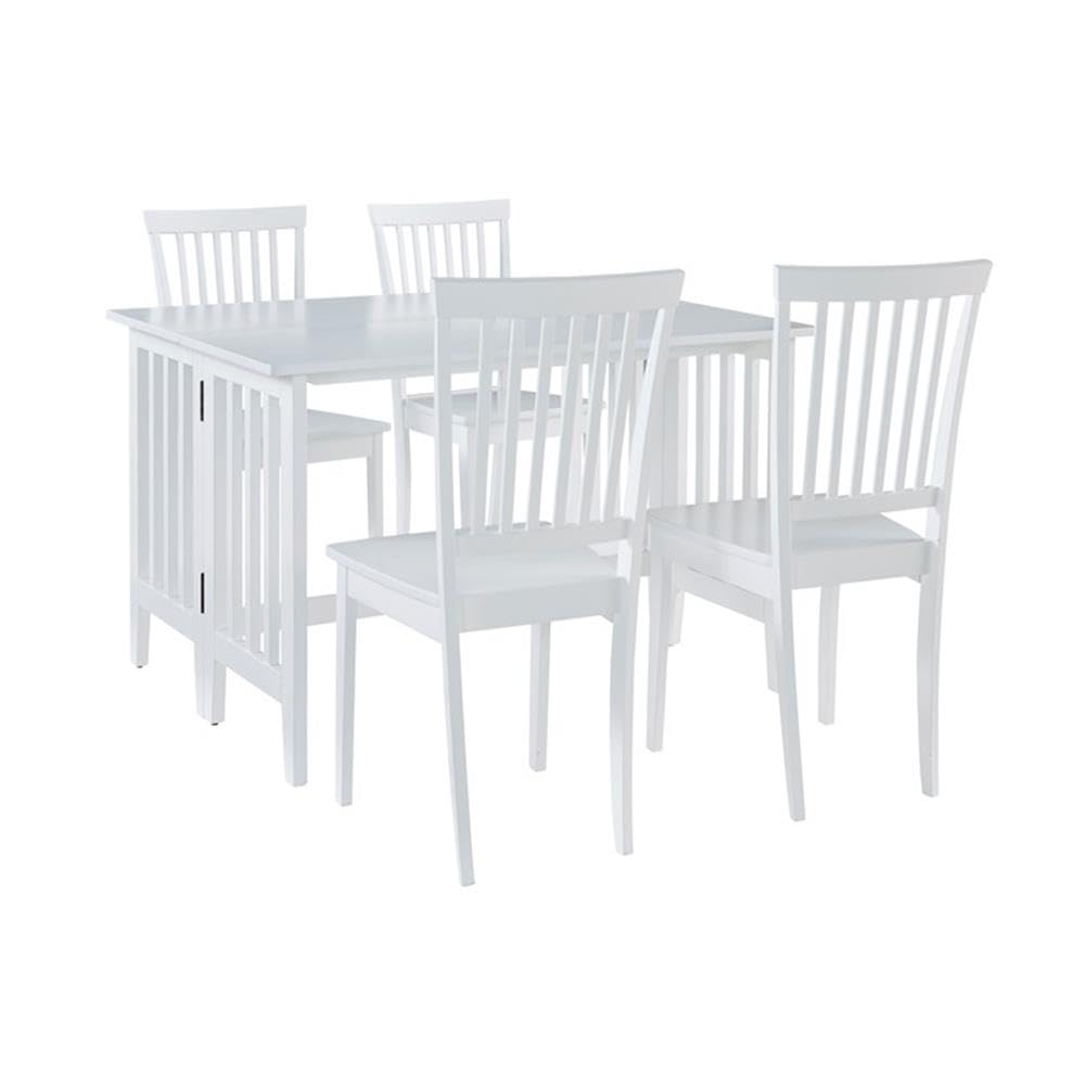 Progressive Furniture Southport Wood Drop Leaf Dining Table in White