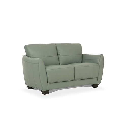 Acme Valeria Leather Loveseat in Watery