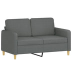 vidaXL Modern 3 Piece Sofa Set in Dark Gray Fabric - Includes 2 Seater Sofa, 3 Seater Sofa, and Footstool with Pillows