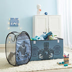 Idea Nuova Marvel Black Panther Pop Up Hamper With Durable Carry Handles, 21'' H X 13.5'' W X 13.5'' L