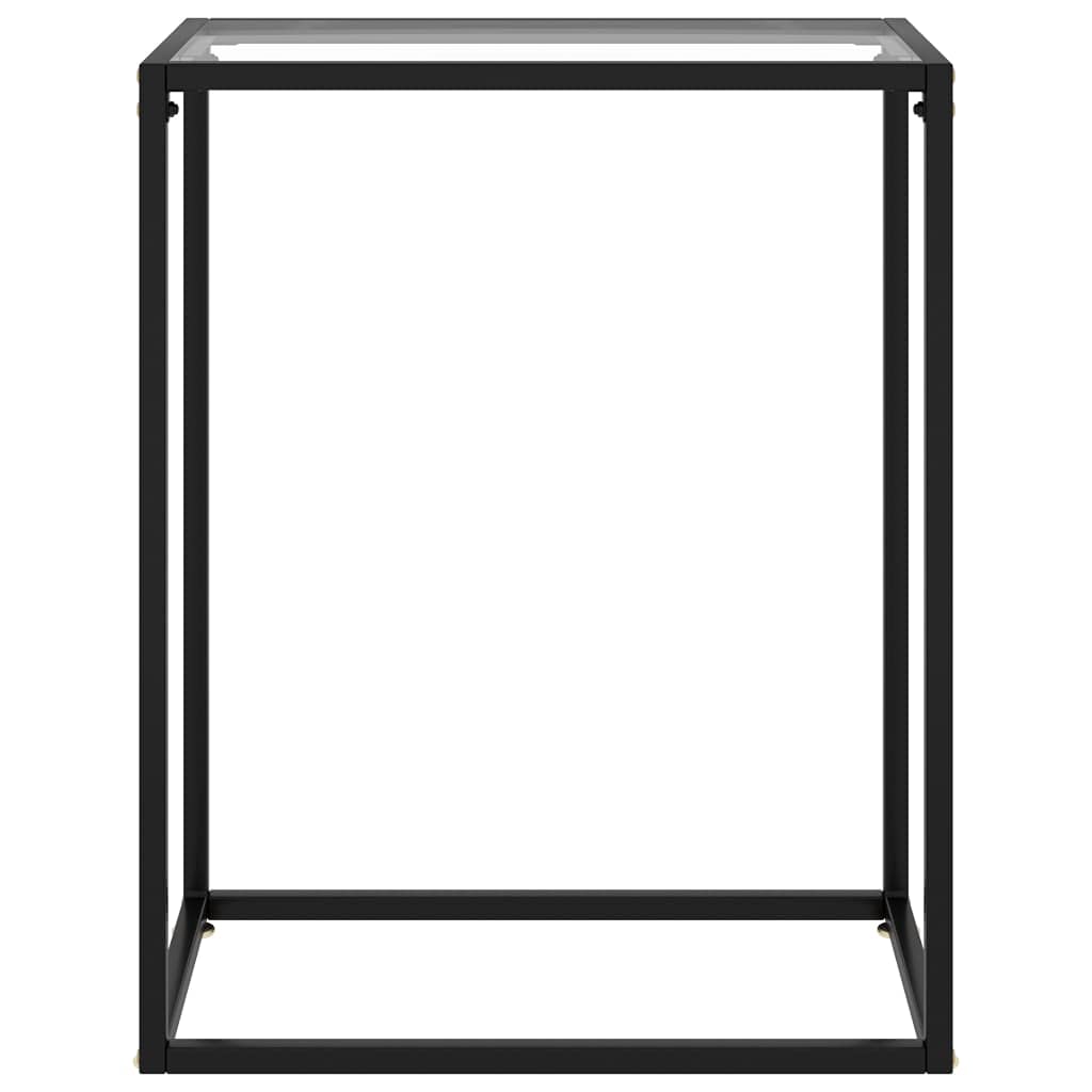 vidaXL Modern Console Table with Tempered Glass Top, Powder-Coated Steel Construction, Transparent, Storage Shelf, Rectangular Shape – Sturdy and Easy Clean