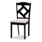 Baxton Studio Morigan Modern Transitional Grey Fabric Upholstered and Dark Brown Finished Wood 5-Piece Dining Set
