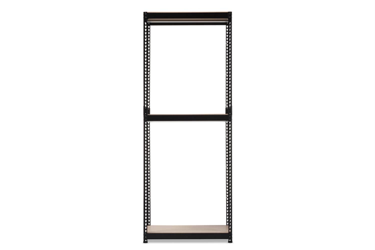 Baxton Studio Gavin Black Metal 3-Shelf Closet Storage Racking Organizer Black//Metal/Traditional