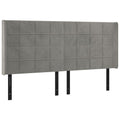 Vidaxl Headboard With Ears Home Indoor Bed Accessory Bedroom Upholstered Headboard Bed Header Furniture Light Gray 72"X6.3"X46.5"/50.4" Velvet